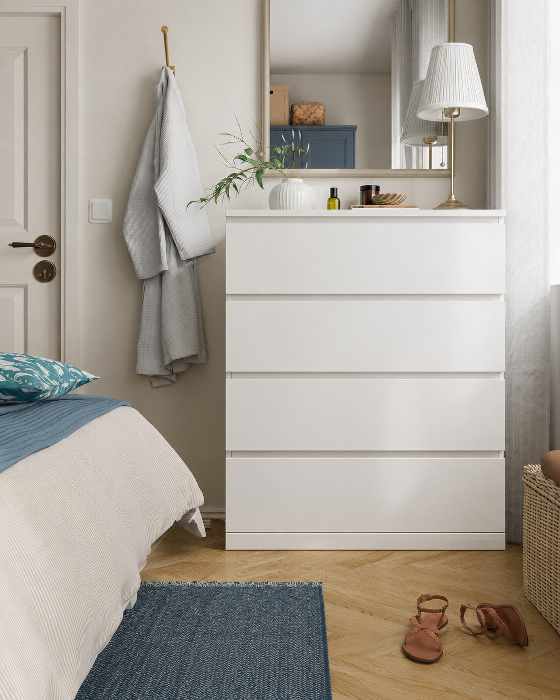 ikea malm 4 drawer dresser Chest of Drawers, 80x100 cm Stretch Belt Thick Brown Bespoke Furniture Transformation FINAL_50 Size:SIZE S/M (6-14)
