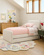 LILI Bed Frame with Pullout Bed, Performance Velvet, White