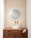 HALO Frameless LED Round Wall Mirror, Silver, Ø 60 cm