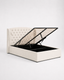 FLORENCE Upholstered Ottoman Bed Frame w/ Reading Light & USB-C Port, Performance Velvet in Soft Ivory
