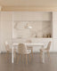 HAYDEN/NORA Dining Set, Matte White 120 cm (4+1)