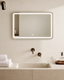 MILAN Frameless LED Wall Mirror, Silver, 60x80 cm