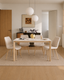 HAYDEN/HARPER Dining Set, Matte Beige 140 cm (4+1)
