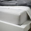 BÄRGLIM grey fitted sheet brushed surface