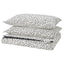 BJÖRKGRÅMAL black-and-white dotted duvet set, folded
