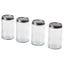CITRONHAJ Spice Jar, Set of 4, Clear Glass/Stainless Steel, 35 cl