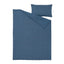 DOFTAKLEJA Duvet cover and pillowcase, dark blue/light brown - full set