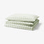EKTANDVINGE Duvet Cover and Pillowcase(s), Pale Grey-Green White/Check