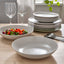 FÄRGKLAR Deep Plate, Matt Light Grey - with food