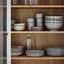 GLADELIG grey stoneware on shelves