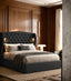 FLORENCE Upholstered Ottoman Bed Frame w/ Reading Light & USB-C Port, Performance Velvet in Graphite Grey