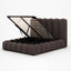 SOLENE, Upholstered Ottoman Bed Frame, Performance Velvet in Taupe Brown