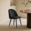 Ingrid Dining Chair, Upholstered Linen Fabric, Black