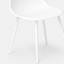 JENNA white dining chair, seat detail