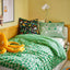 NATTHÄGER Duvet cover and pillowcase, green/crocodile