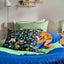 NATTHÄGER Duvet cover and pillowcase, green/crocodile