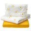 ÖGONLOCKSMAL 3-piece cot bedlinen set, flower white/yellow, 60x120 cm
