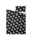 ÖGONLOCKSMAL Duvet Cover and Pillowcase(s), Black/White/Yellow