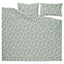 RODGERSIA Duvet Cover and 2 Pillowcases, Green/White
