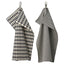 RÖDKNOT Tea Towel, Patterned/Light Beige-Black, 45x60 cm (2 pcs.)