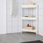 VESKEN white corner shelf in tiled bathroom corner