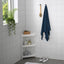 VESKEN white corner shelf with toiletries