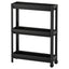 VESKEN black 3-tier bathroom trolley