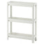 VESKEN white 3-tier bathroom trolley