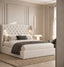 FLORENCE Upholstered Ottoman Bed Frame w/ Reading Light & USB-C Port, Performance Velvet in Soft Ivory